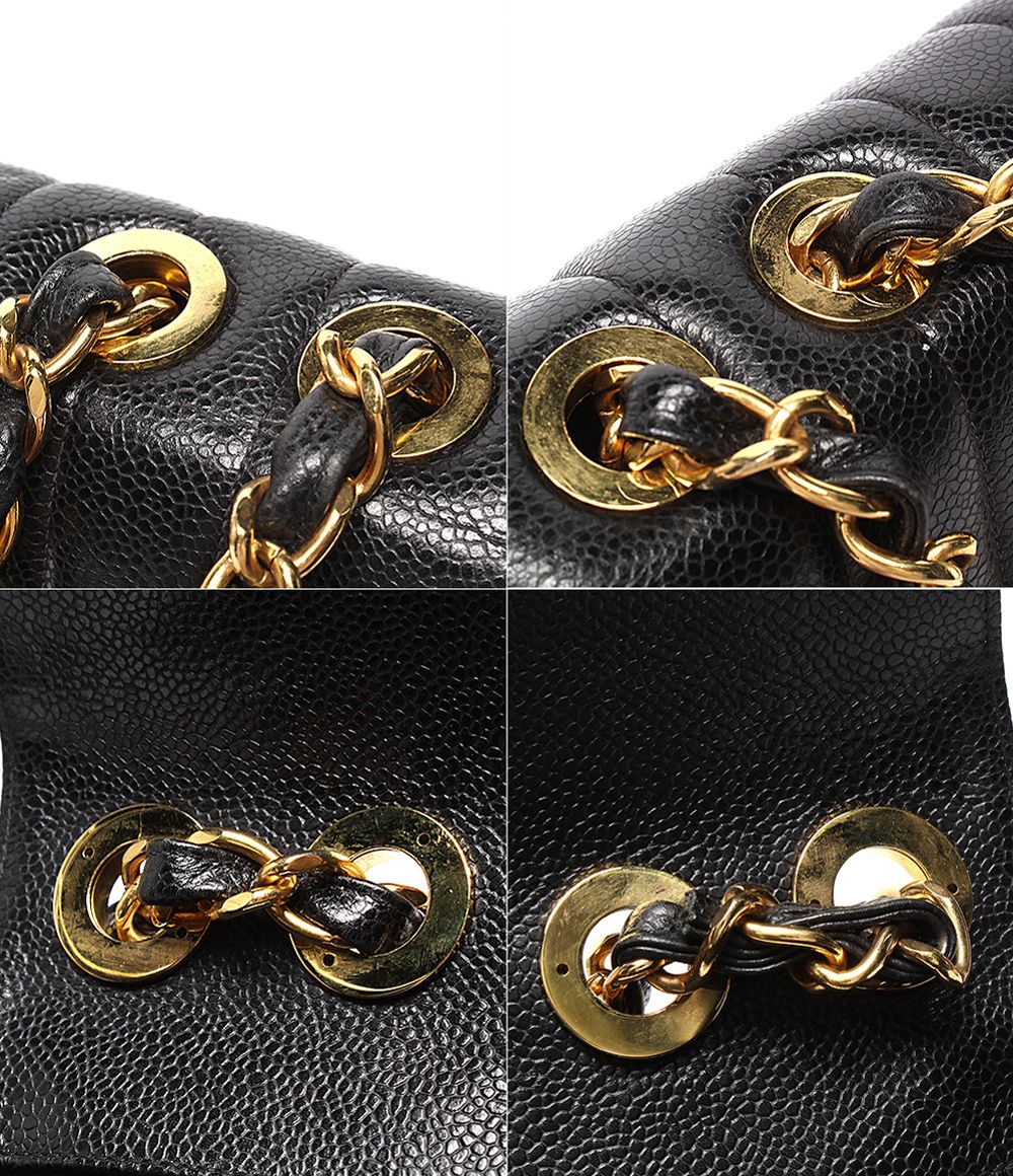 Chanel Chain Shoulder Bag Mademoiselle Classic Gold Double Single Flap Caviar — view 7