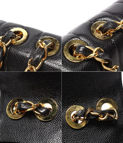 Chanel Chain Shoulder Bag Mademoiselle Classic Gold Double Single Flap Caviar — view 7