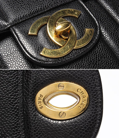 Chanel Chain Shoulder Bag Mademoiselle Classic Gold Double Single Flap Caviar — view 6