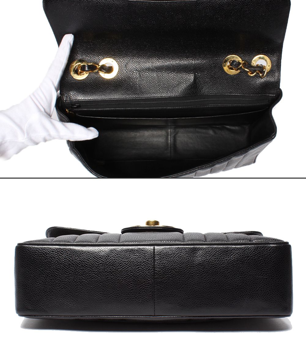 Chanel Chain Shoulder Bag Mademoiselle Classic Gold Double Single Flap Caviar — view 3