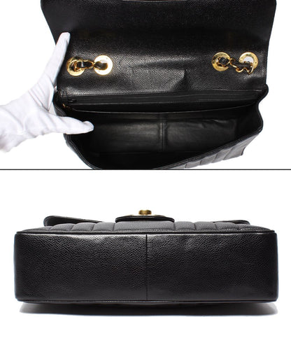 Chanel Chain Shoulder Bag Mademoiselle Classic Gold Double Single Flap Caviar — view 3
