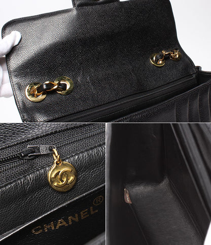 Chanel Chain Shoulder Bag Mademoiselle Classic Gold Double Single Flap Caviar — view 9