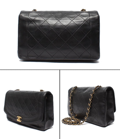 Chanel Chain Shoulder Bag Gold Single Flap Diana Quilted Lambskin — view 2