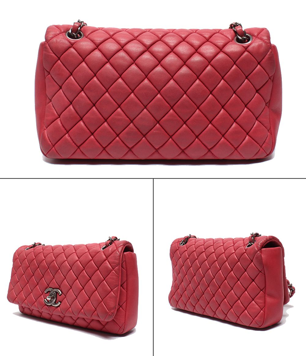 Chanel Chain Shoulder Bag Silver Bubble Quilt Quilted — view 2