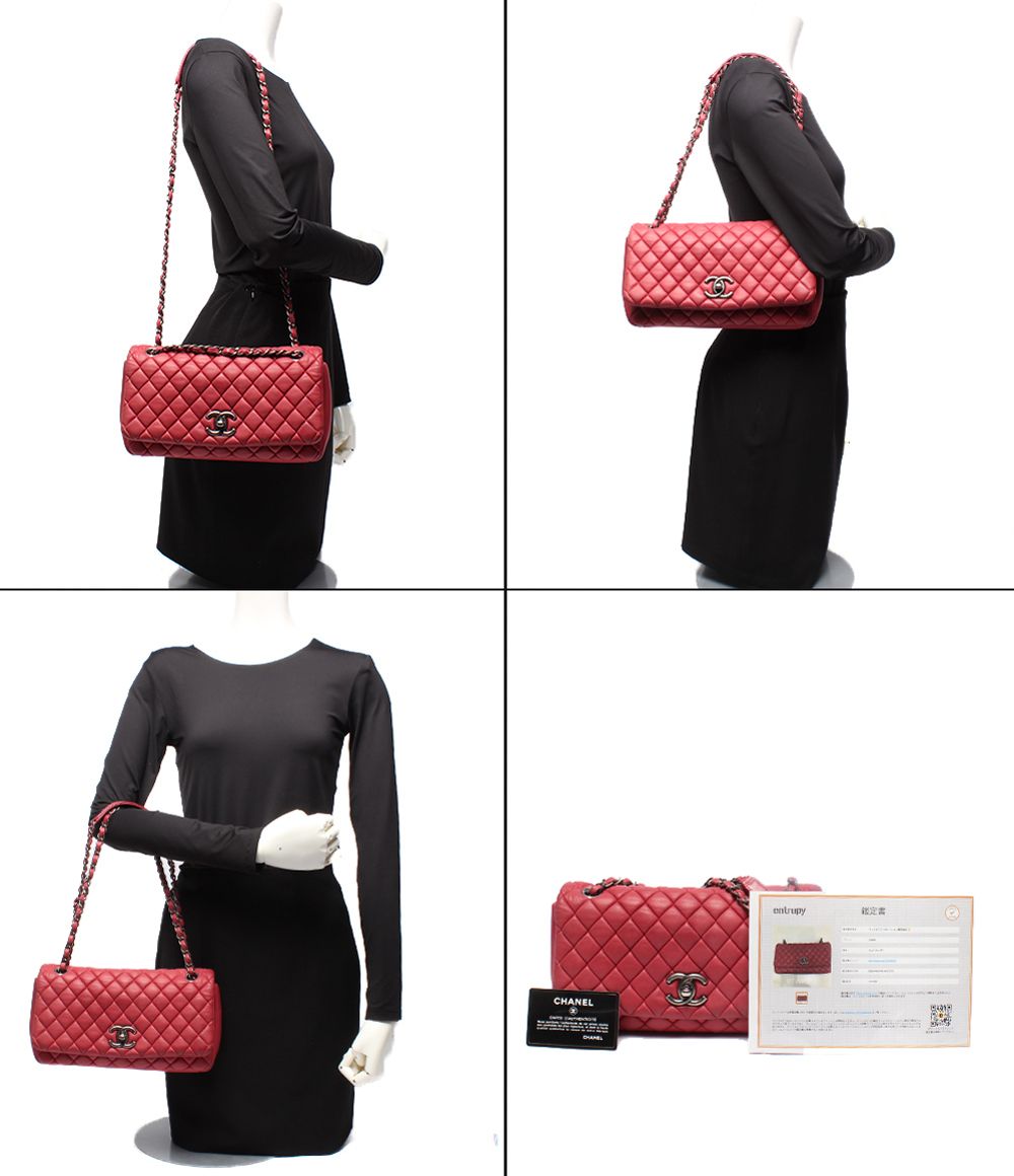 Chanel Chain Shoulder Bag Silver Bubble Quilt Quilted