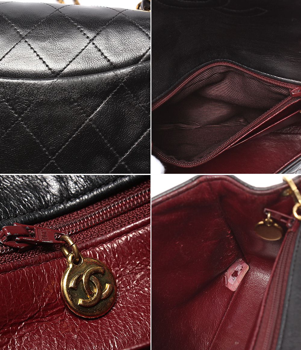 Chanel Chain Shoulder Bag Gold Mini Quilted Single Flap Lambskin — view 9