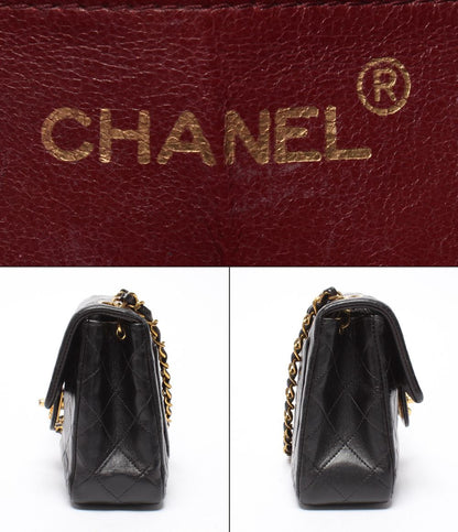 Chanel Chain Shoulder Bag Gold Mini Quilted Single Flap Lambskin — view 4
