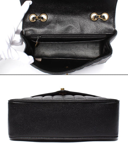 Chanel Chain Shoulder Bag Blanc Stitch Gold Single Flap Double — view 3