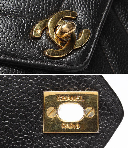 Chanel Chain Shoulder Bag Blanc Stitch Gold Single Flap Double — view 6