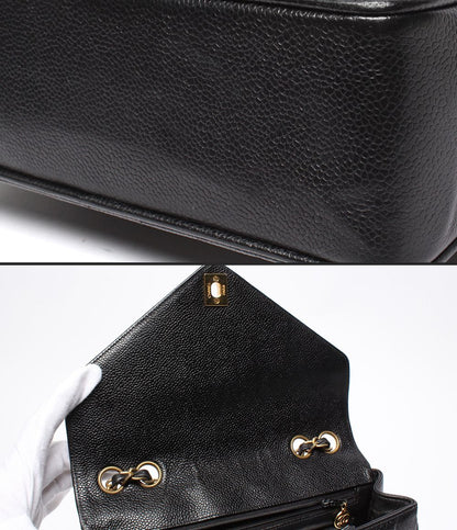 Chanel Chain Shoulder Bag Blanc Stitch Gold Single Flap Double — view 9