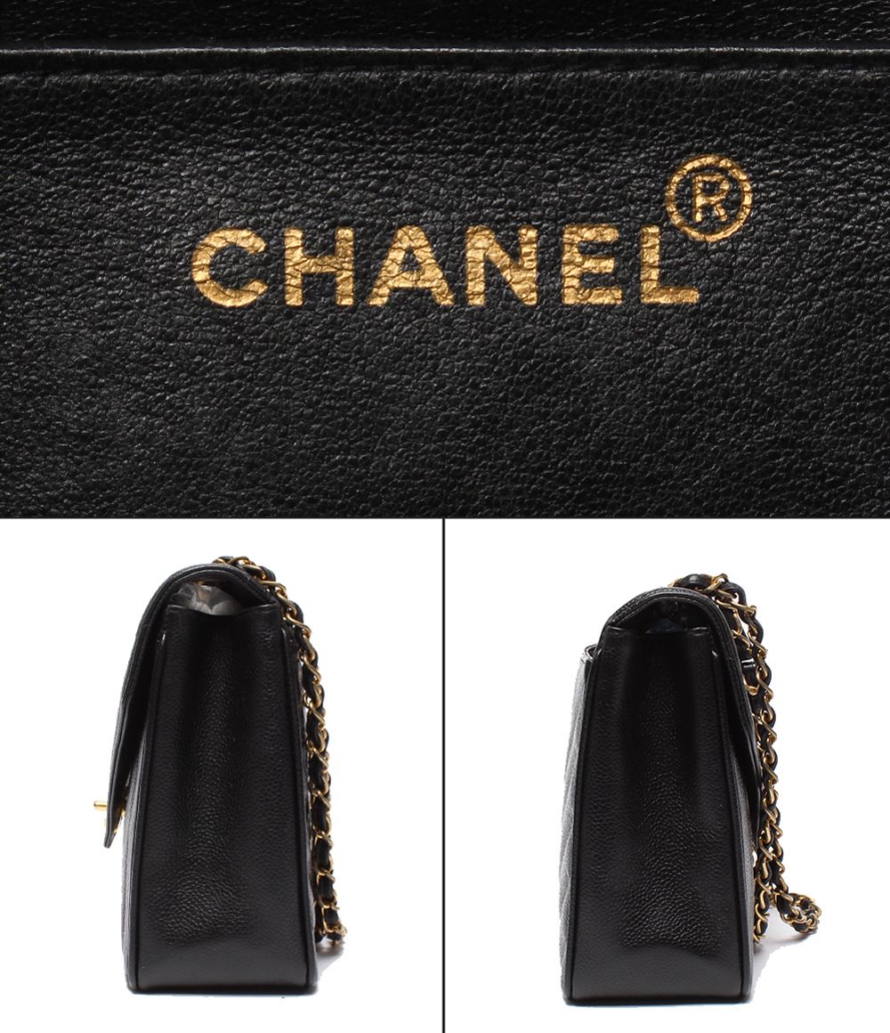 Chanel Chain Shoulder Bag Blanc Stitch Gold Single Flap Double — view 4