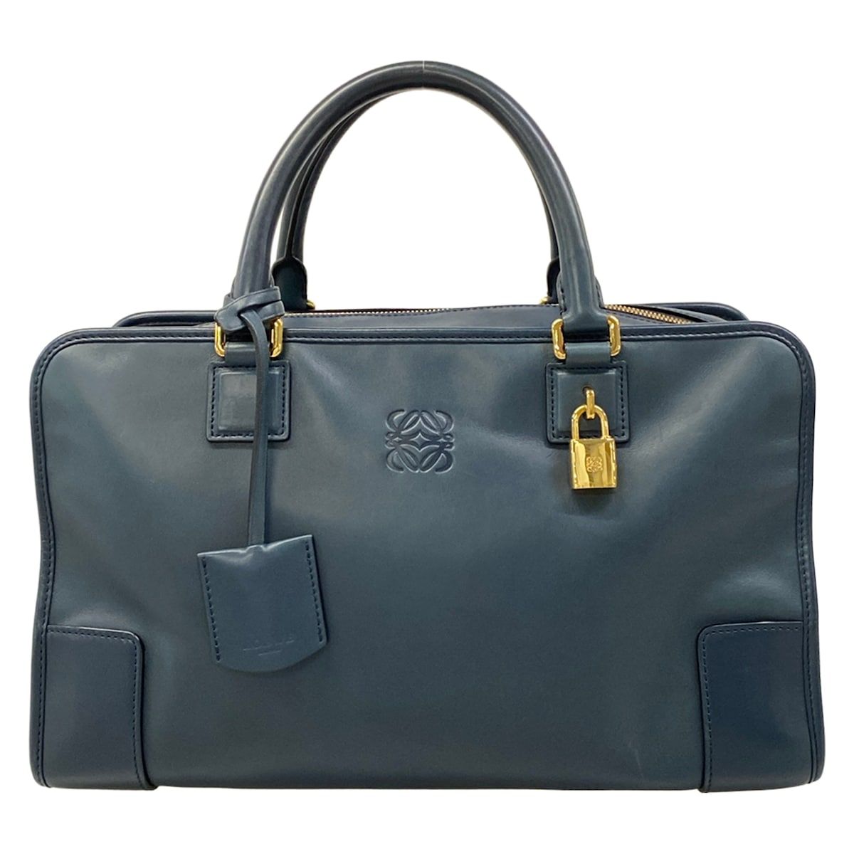 Loewe Handbag Amazona 36 Blue Leather