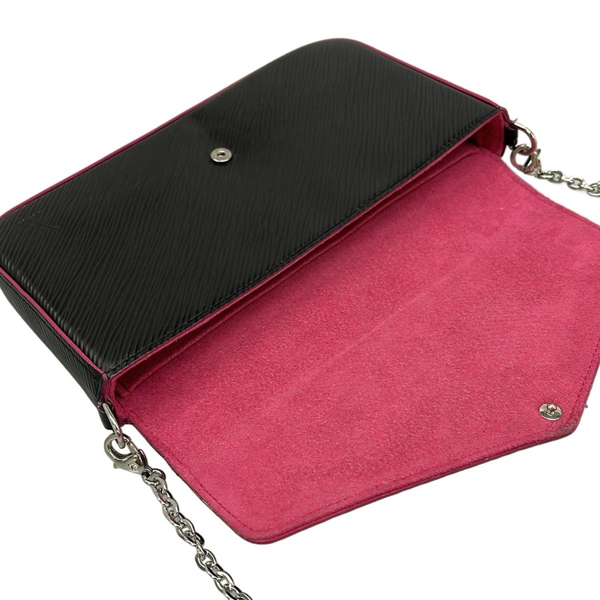 Louis Vuitton Wallet Epi Pochette Felice Noir Hot Pink Leather — view 3
