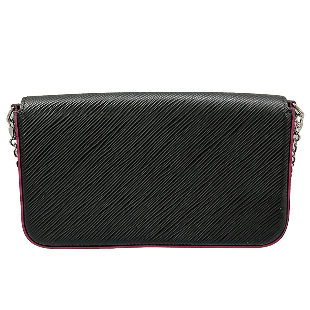 Louis Vuitton Wallet Epi Pochette Felice Noir Hot Pink Leather — view 2