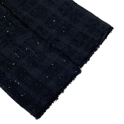 Chanel Jacket 36 S Black 3/4 Sleeve Tweed Sequin Ribbon Autumn Winter Cotton — view 5