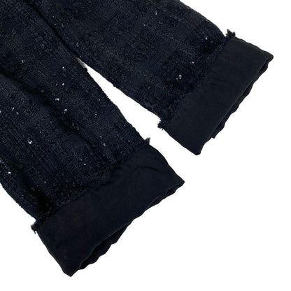 Chanel Jacket 36 S Black 3/4 Sleeve Tweed Sequin Ribbon Autumn Winter Cotton — view 6