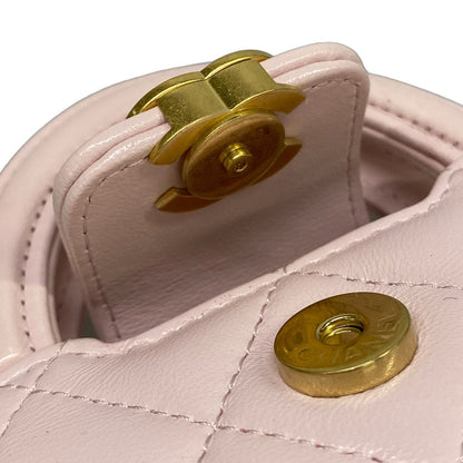 Chanel Key Holder Mini Bag Charm Quilted Pink Matt Togo Lambskin — view 8