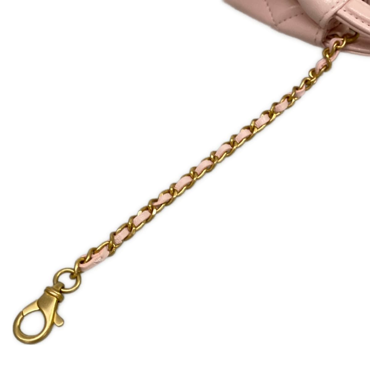 Chanel Key Holder Mini Bag Charm Quilted Pink Matt Togo Lambskin — view 6
