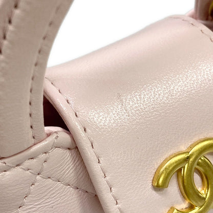 Chanel Key Holder Mini Bag Charm Quilted Pink Matt Togo Lambskin — view 7