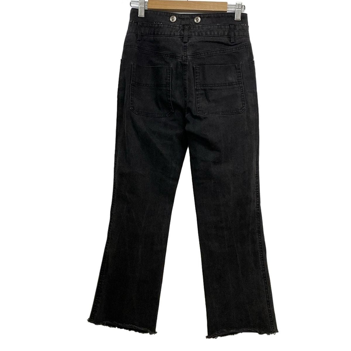 Chanel Jeans 38 M Black Lion Button Distressed Cutoff — view 2