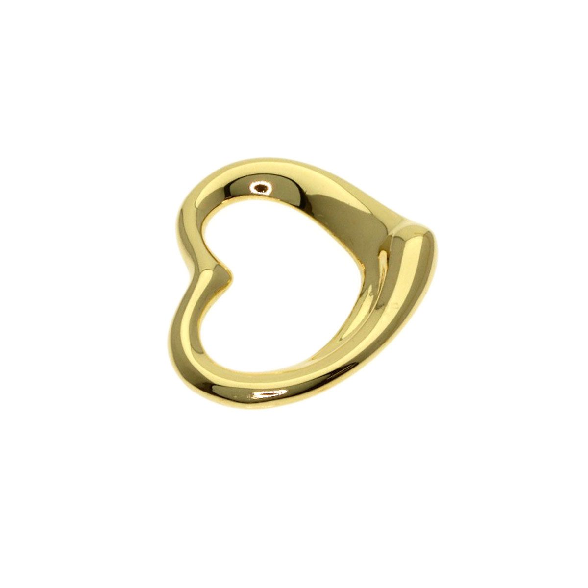 Tiffany & Co Open Heart Pendant Top 18k Yellow Gold — view 3