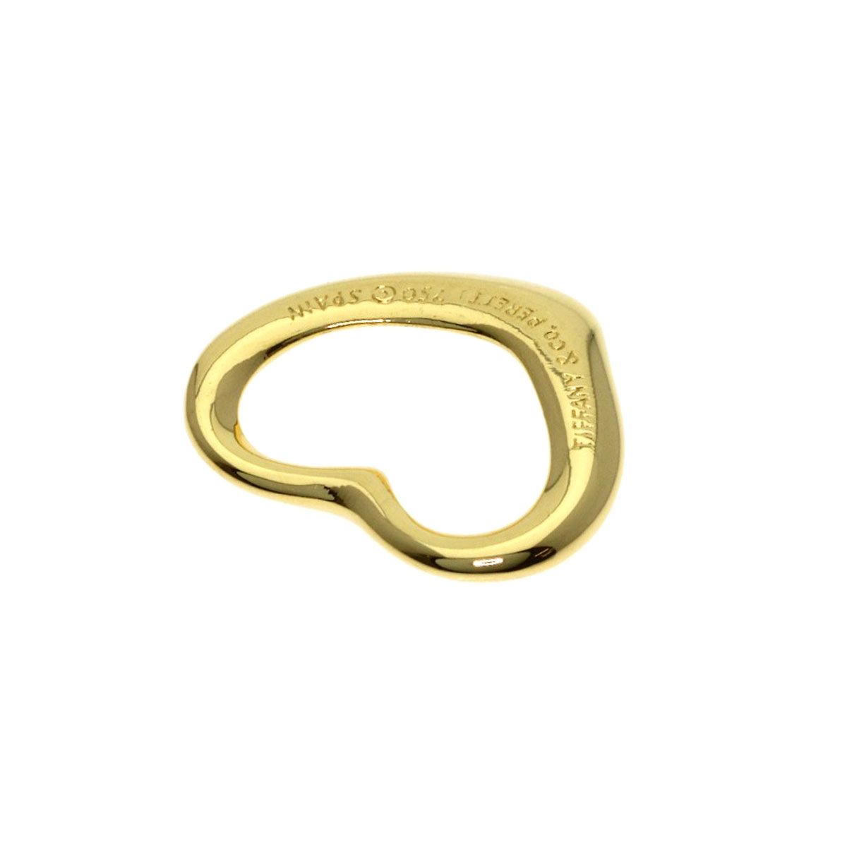 Tiffany & Co Open Heart Pendant Top 18k Yellow Gold — view 2