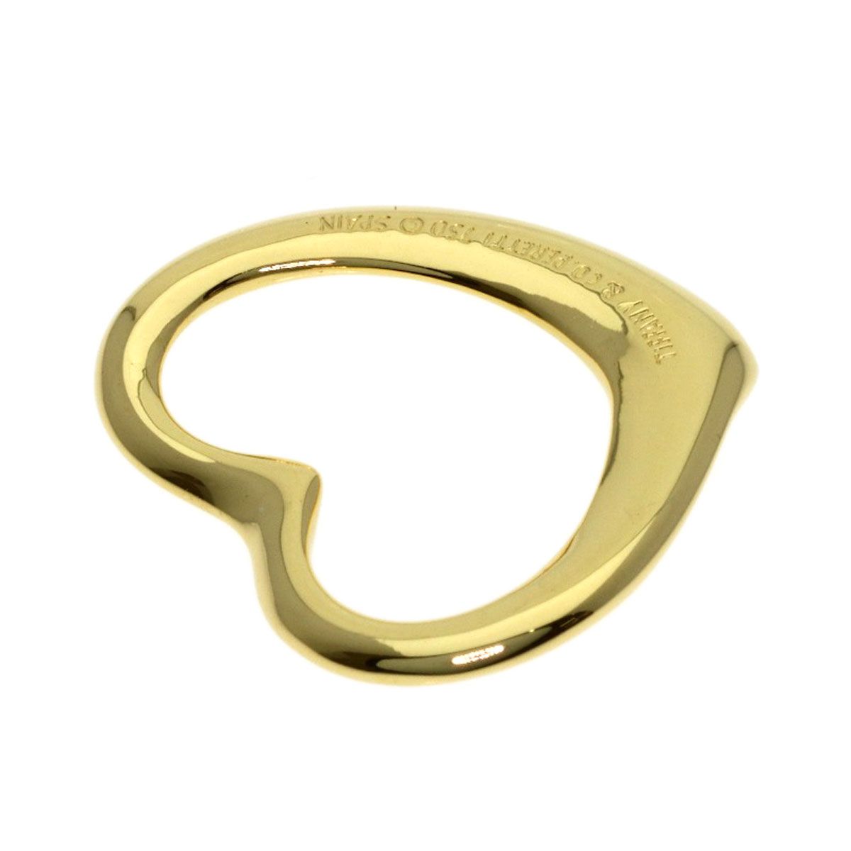 Tiffany & Co Open Heart Pendant Top 18k Yellow Gold — view 2