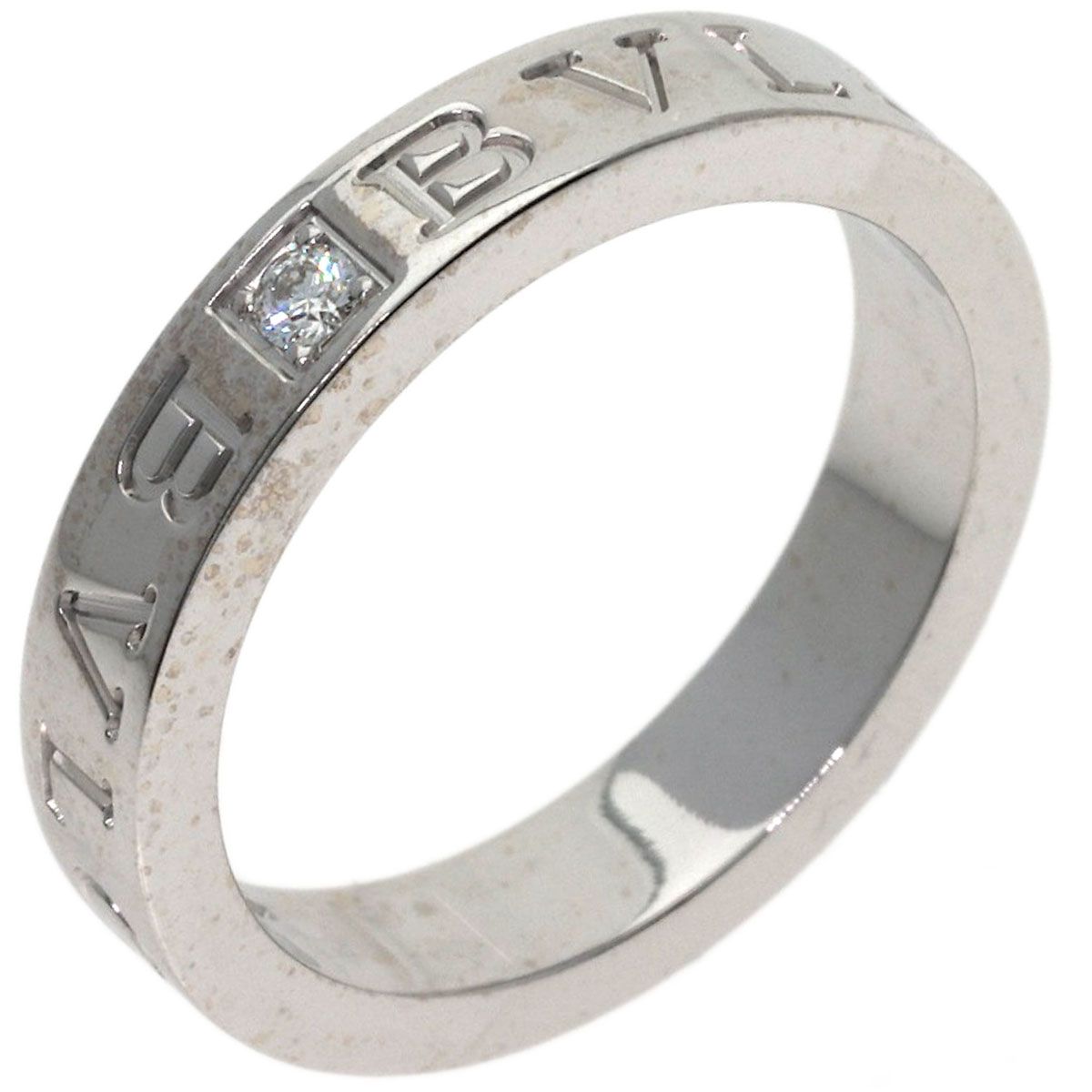 Bvlgari Double Logo Diamond Ring 18k White Gold — view 2
