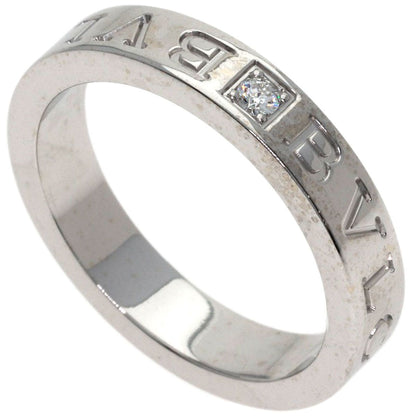 Bvlgari Double Logo Diamond Ring 18k White Gold