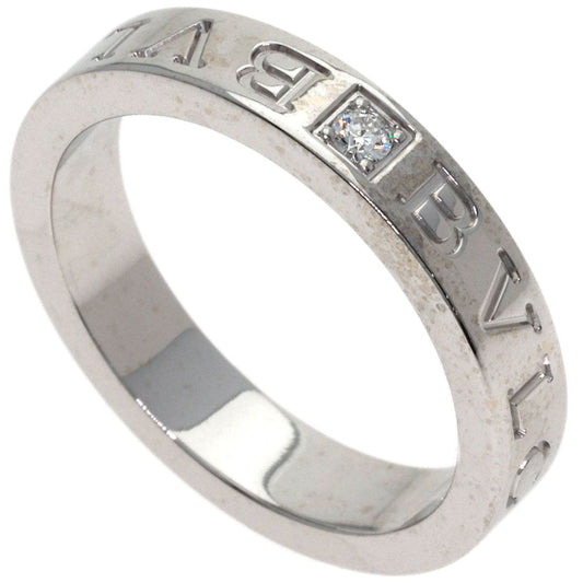 Bvlgari Double Logo Diamond Ring 18k White Gold