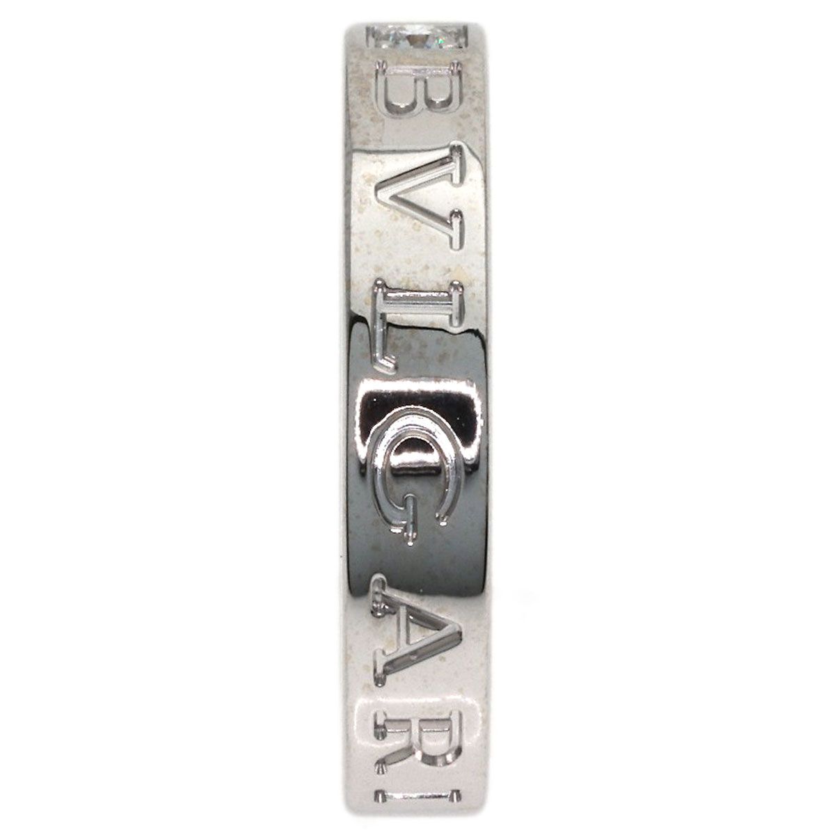 Bvlgari Double Logo Diamond Ring 18k White Gold — view 3