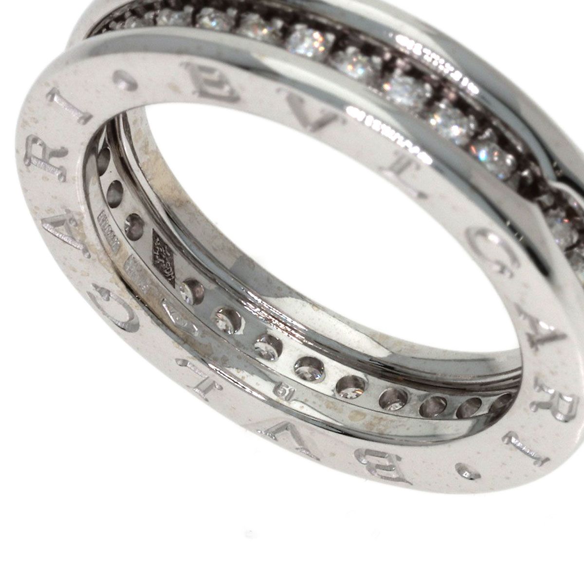 Bvlgari Band Diamond 51 Ring 18k White Gold — view 5