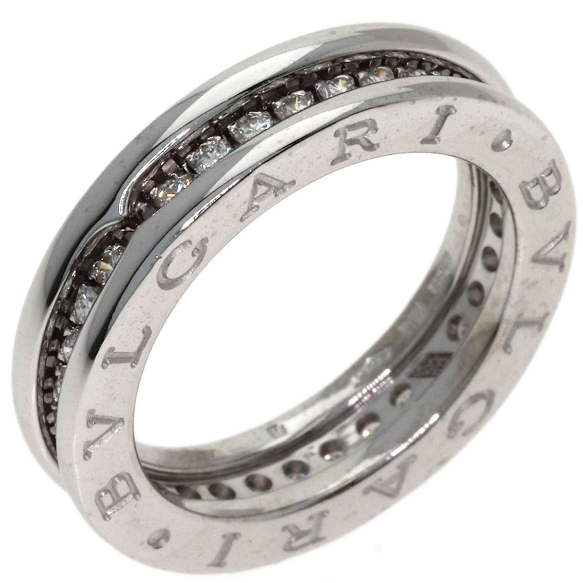 Bvlgari Band Diamond 51 Ring 18k White Gold — view 2