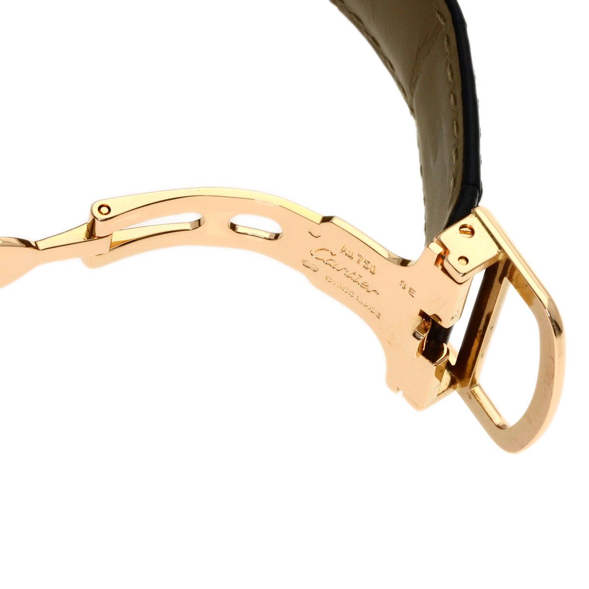 Cartier Ronde Louis Watch 18k Pink Gold Leather Diamond — view 9
