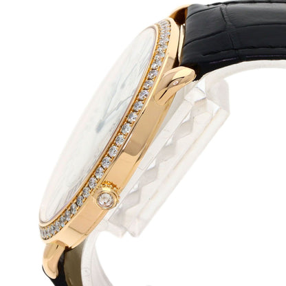 Cartier Ronde Louis Watch 18k Pink Gold Leather Diamond — view 5