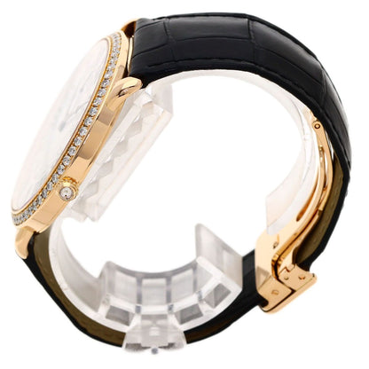 Cartier Ronde Louis Watch 18k Pink Gold Leather Diamond — view 2