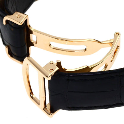 Cartier Ronde Louis Watch 18k Pink Gold Leather Diamond — view 8