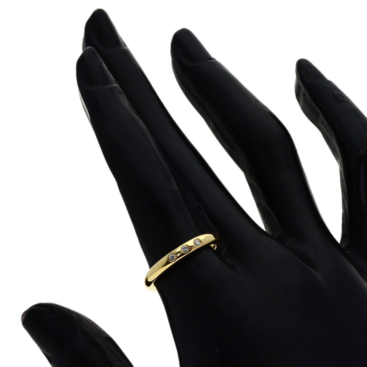 Tiffany & Co Stacking Band Diamond Ring 18k Yellow Gold — view 7
