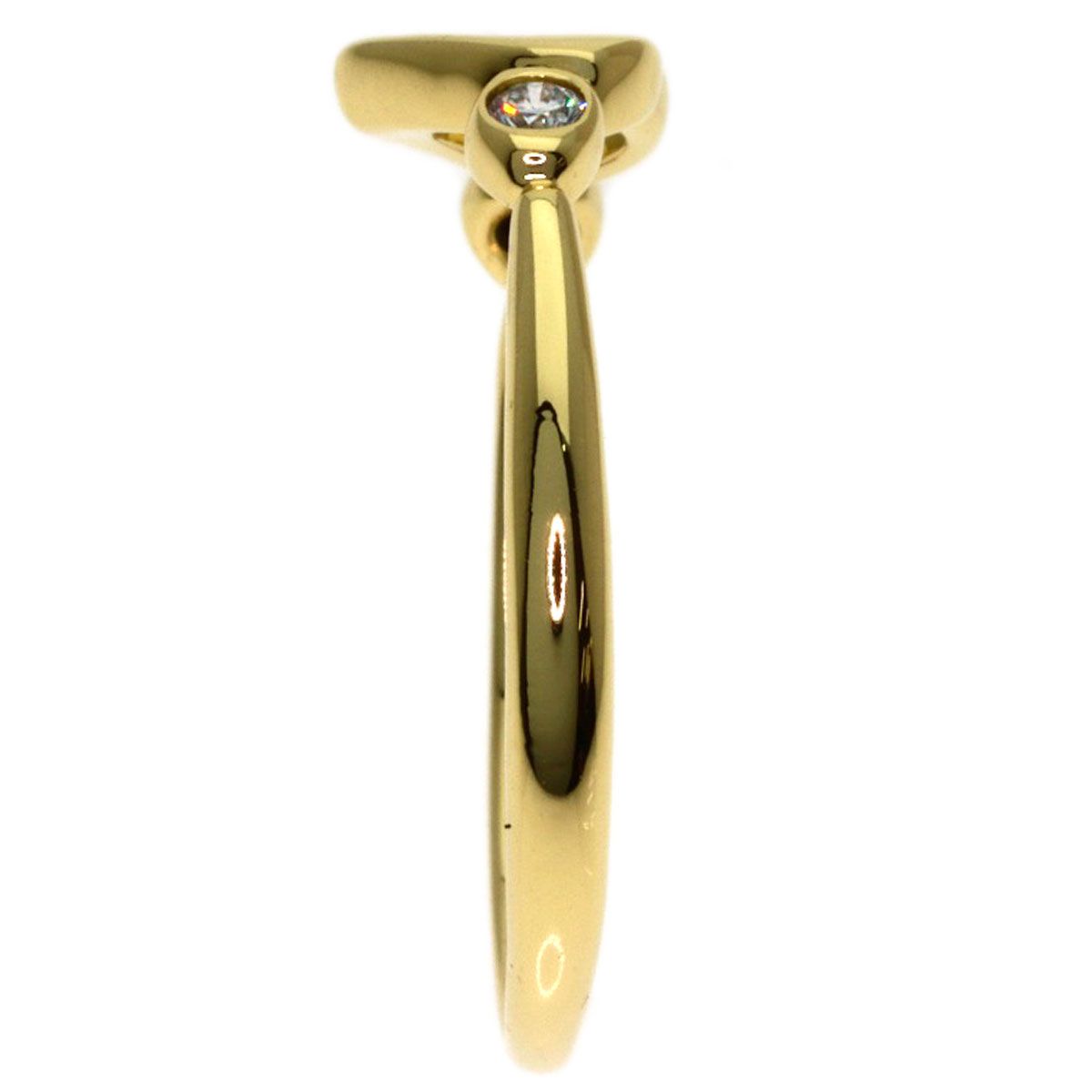 Tiffany & Co Open Heart Diamond Ring 18k Yellow Gold