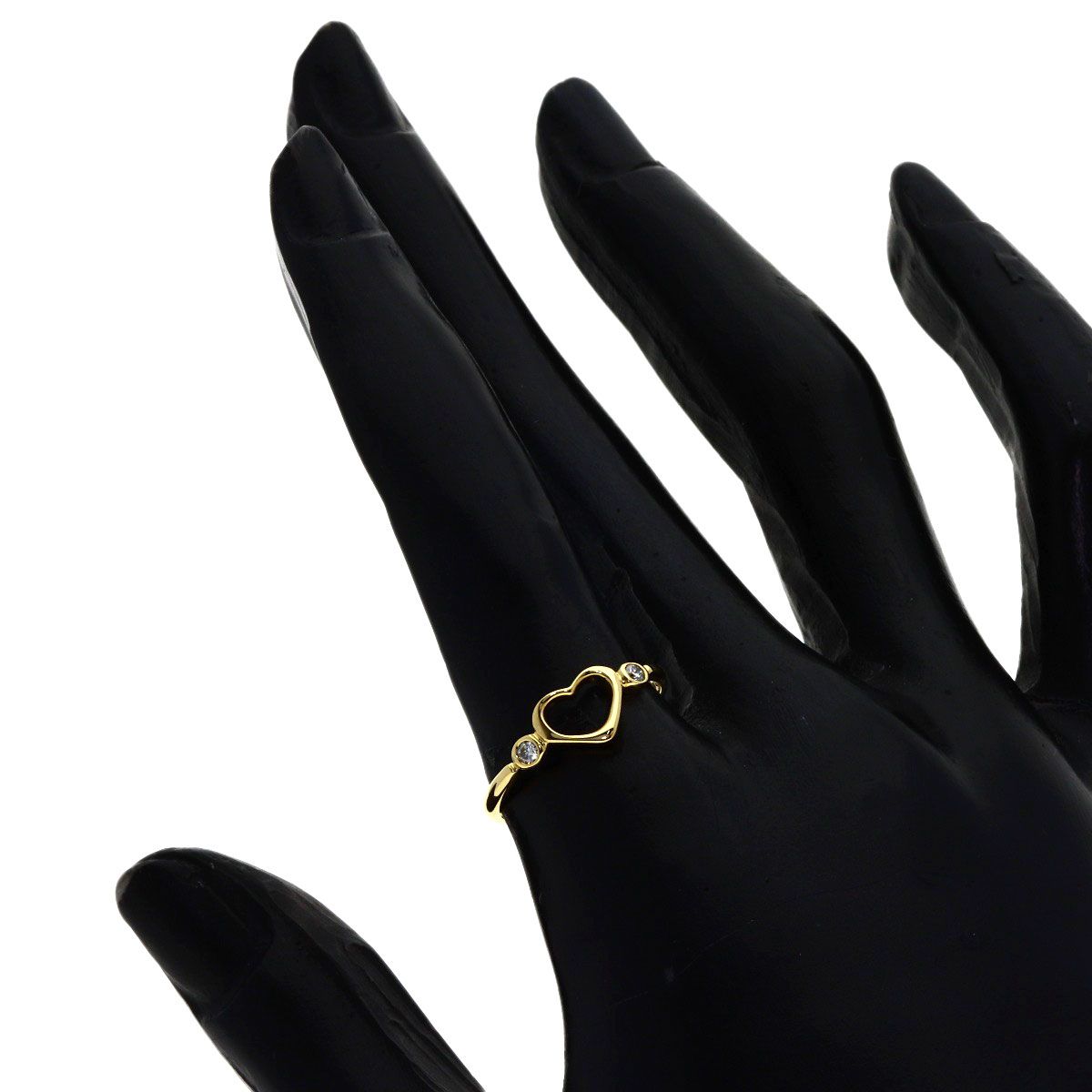Tiffany & Co Open Heart Diamond Ring 18k Yellow Gold — view 7