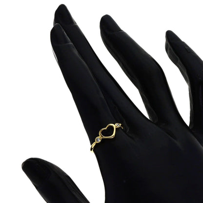 Tiffany & Co Open Heart Diamond Ring 18k Yellow Gold — view 7