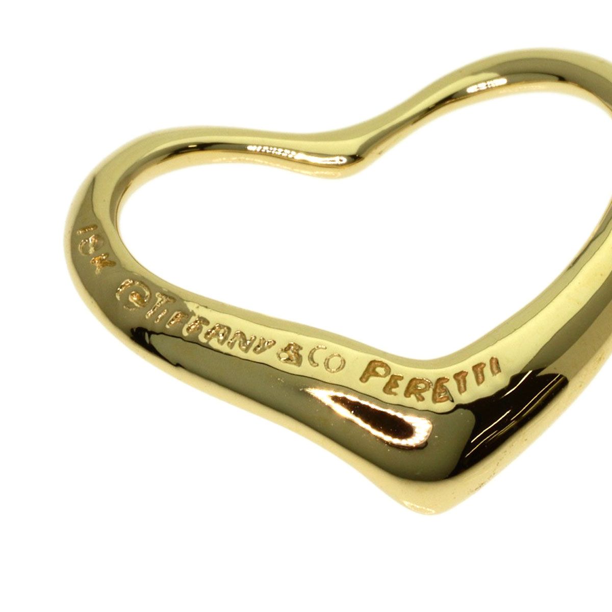 Tiffany & Co Open Heart Pendant Top 18k Yellow Gold — view 4