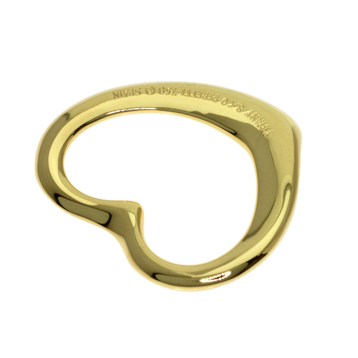 Tiffany & Co Open Heart Pendant Top 18k Yellow Gold — view 2