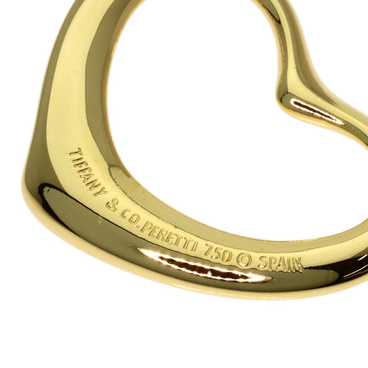 Tiffany & Co Open Heart Pendant Top 18k Yellow Gold — view 4