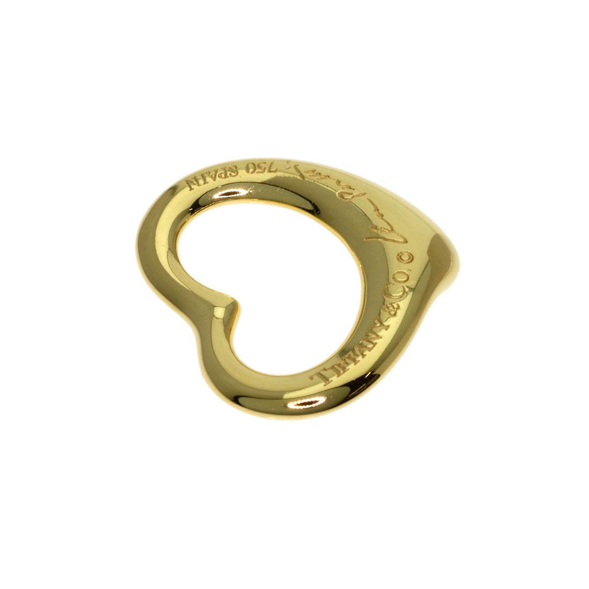 Tiffany & Co Open Heart Diamond Pendant Top 18k Yellow Gold — view 2