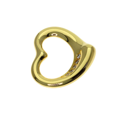 Tiffany & Co Open Heart Diamond Pendant Top 18k Yellow Gold — view 3