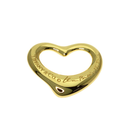 Tiffany & Co Open Heart Diamond Pendant Top 18k Yellow Gold — view 4