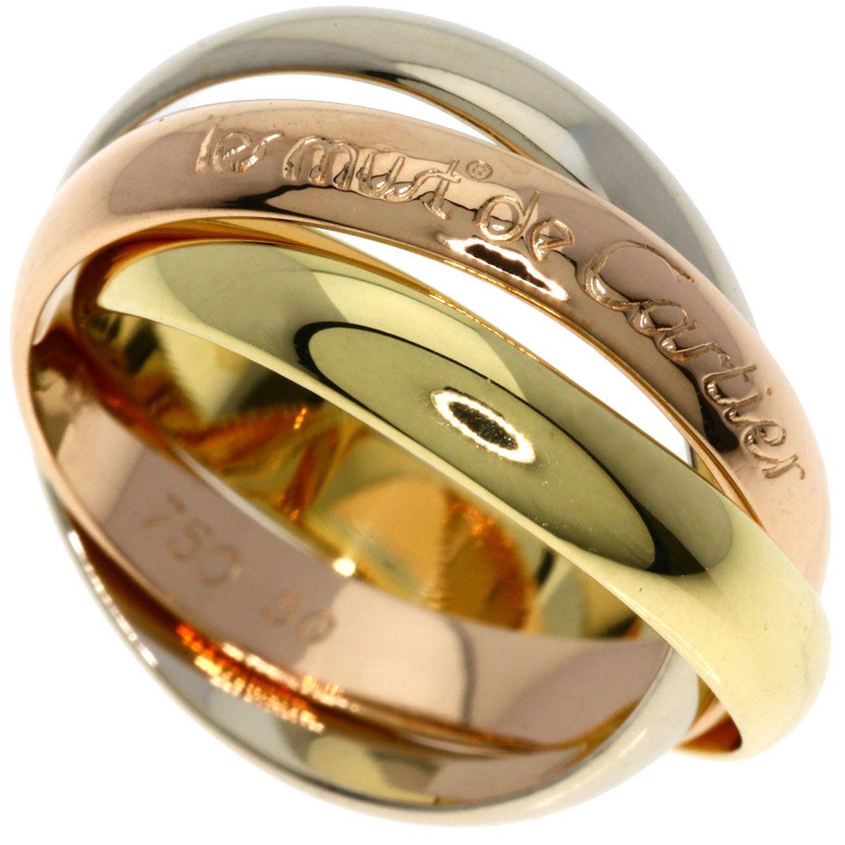 Cartier Trinity 50 Ring 18k Yellow Gold 18k Pink White