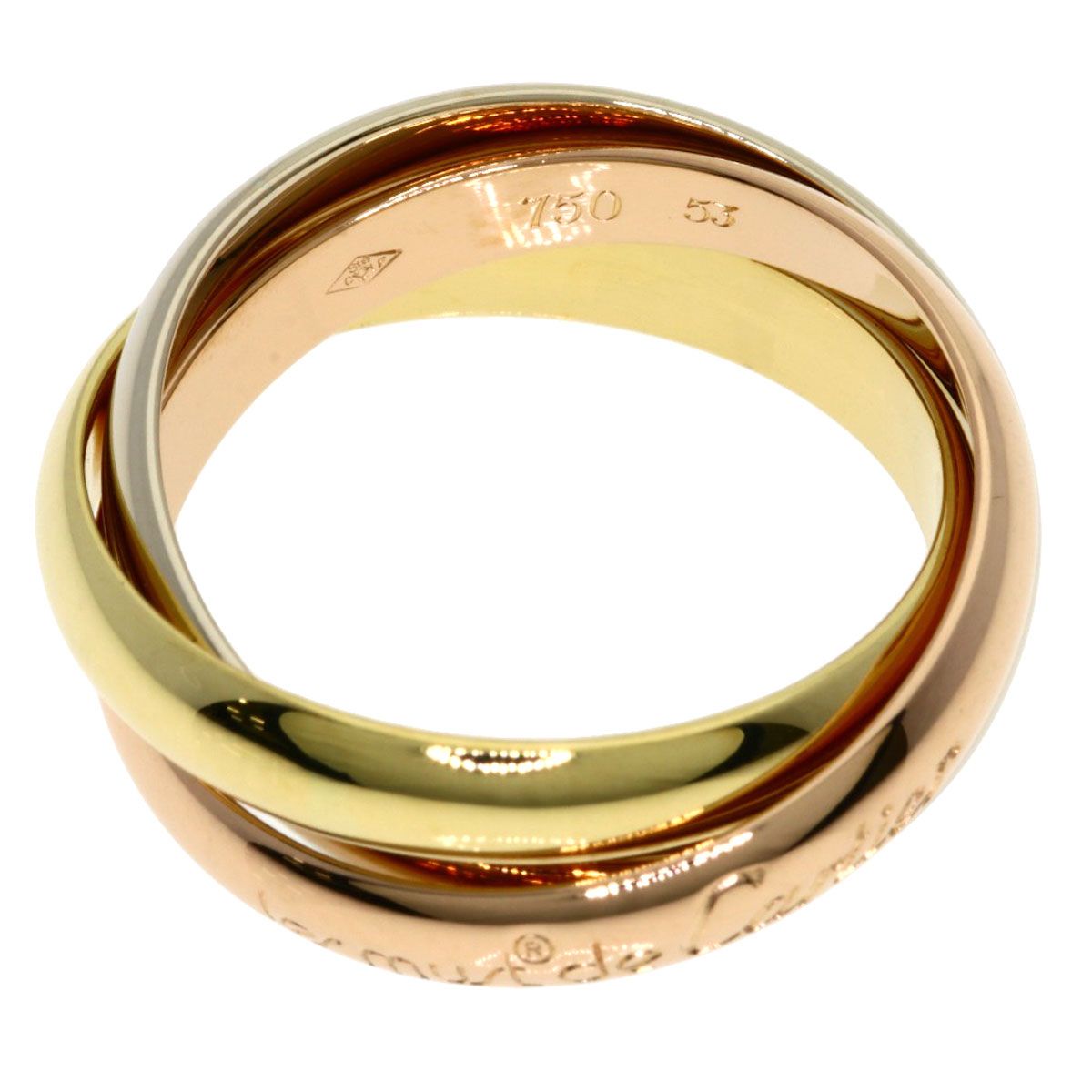 Cartier Trinity 53 Ring 18k Yellow Gold 18k Pink White — view 3