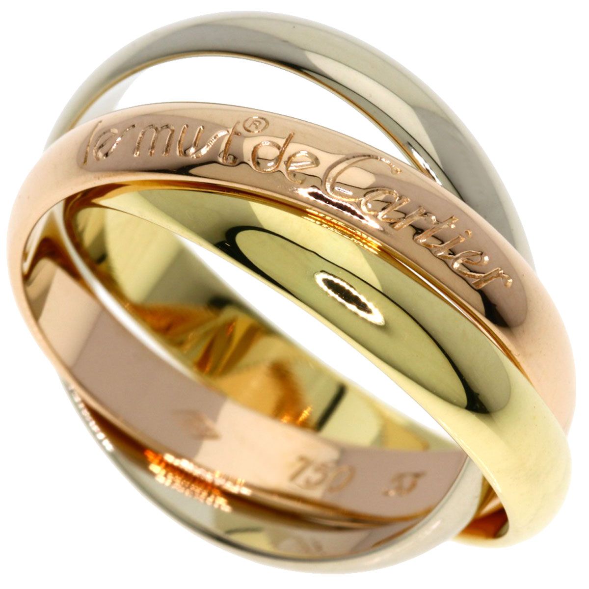 Cartier Trinity 53 Ring 18k Yellow Gold 18k Pink White